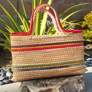 NWOT Handmade Woven Tote